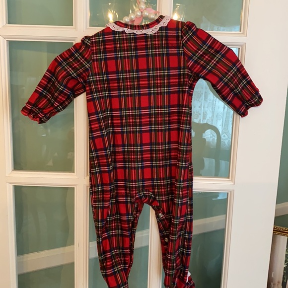 Little Me red plaid sleeper - Picture 3 of 5